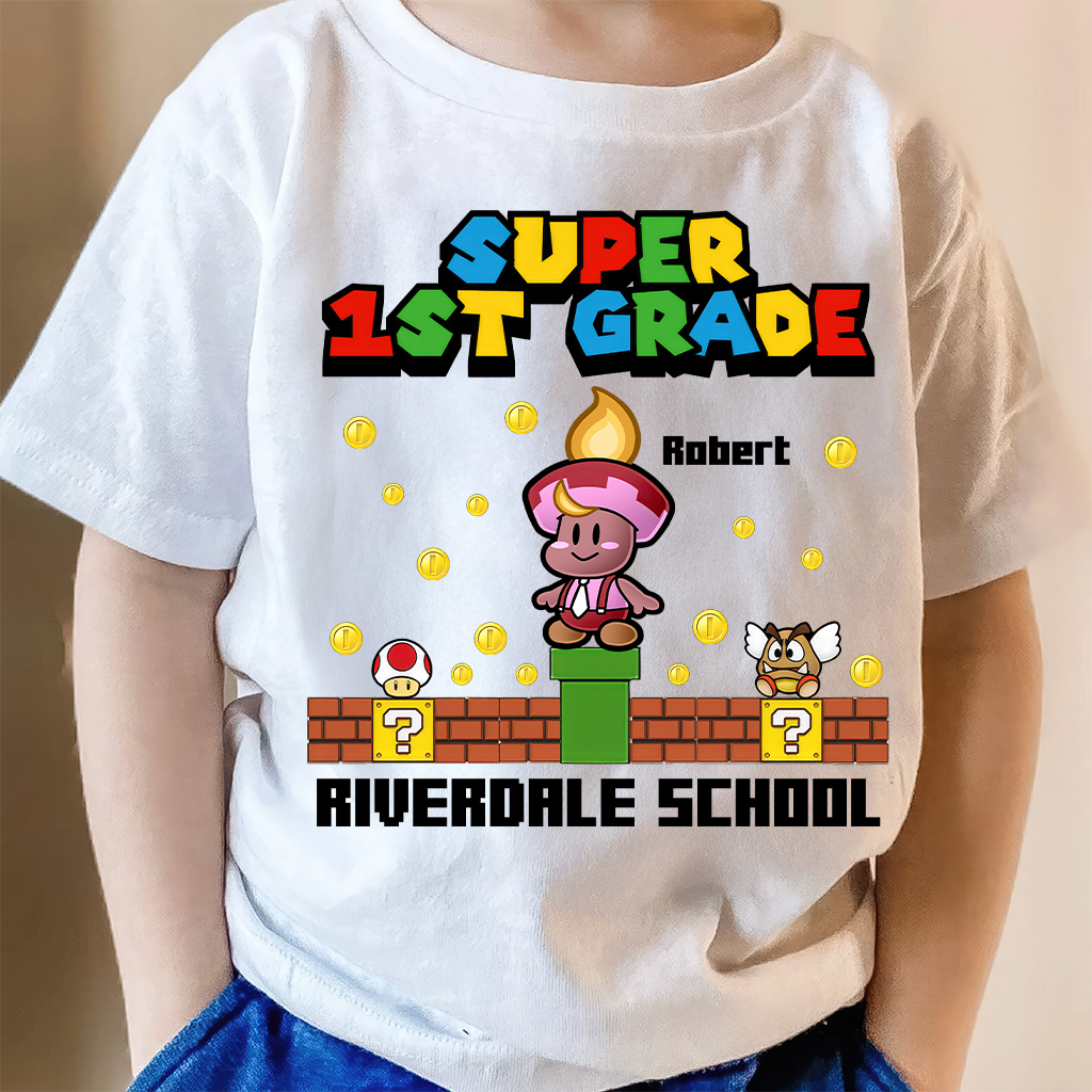 Personalized Super Kid Back To School Shirt Custom Name Gift for Kids