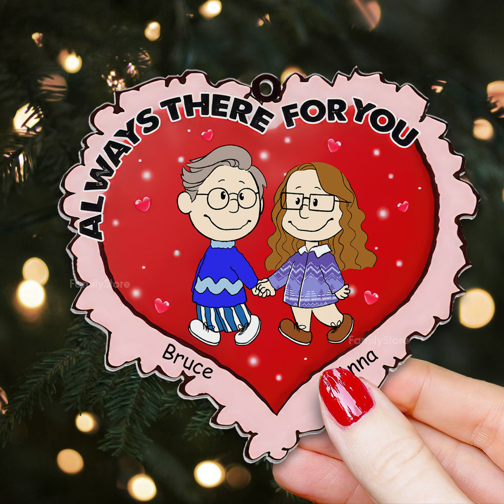 Personalized Acrylic Ornament Heart for Couple Christmas Gift