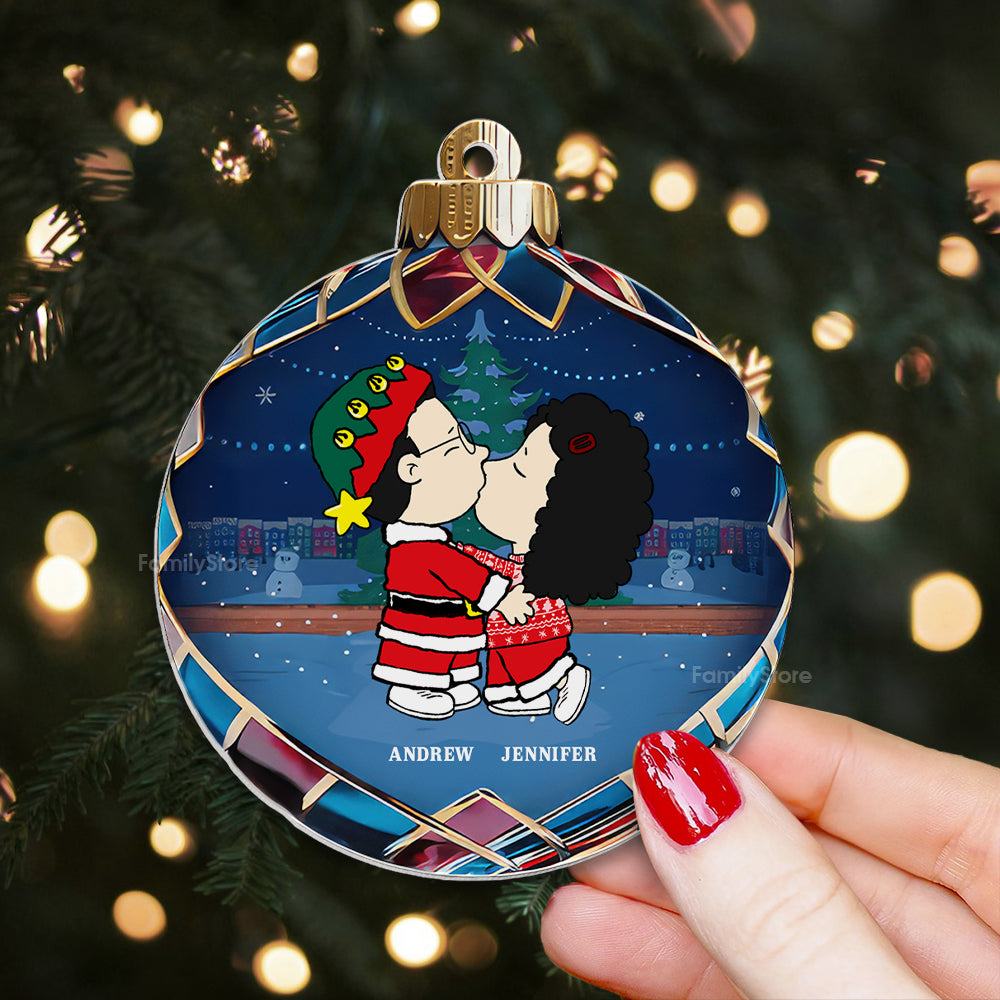 Personalized Acrylic Christmas Ornament for Couples | Custom Name Gift