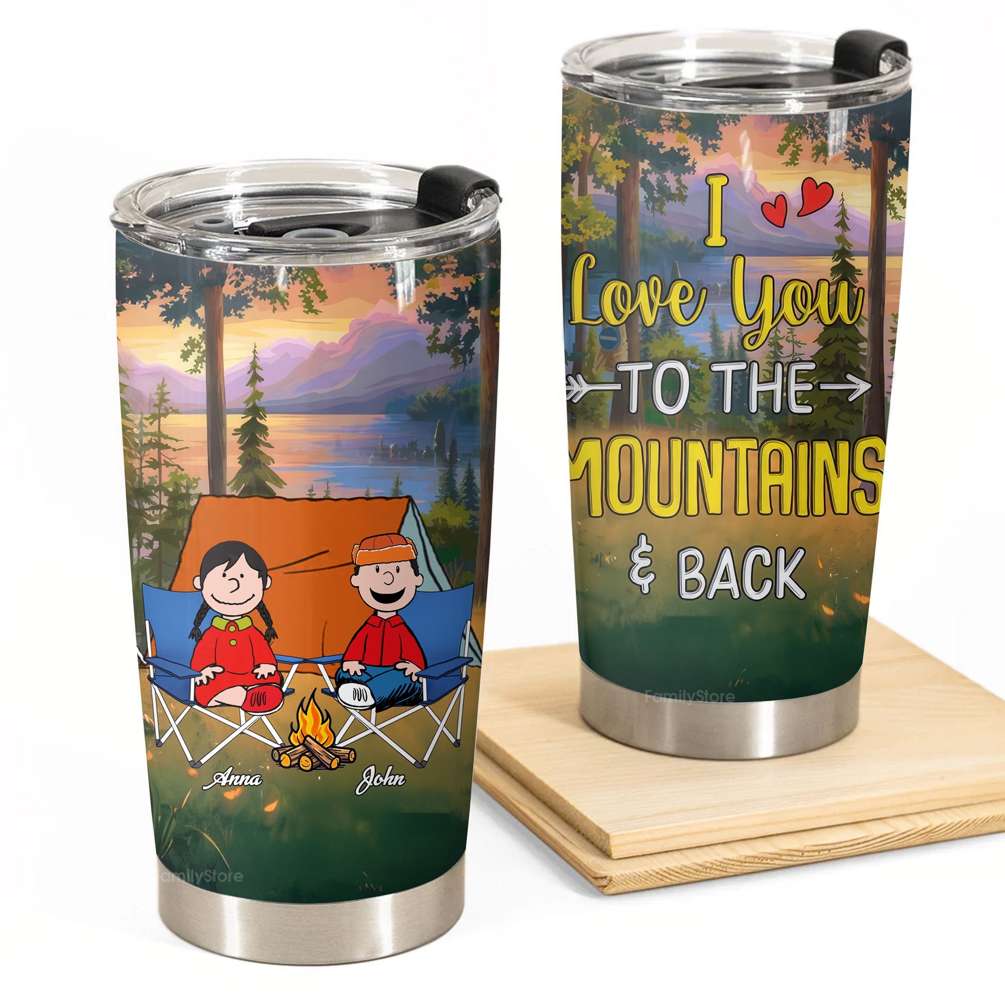 Personalized Camping Tumbler Gift for Couple | Custom Design