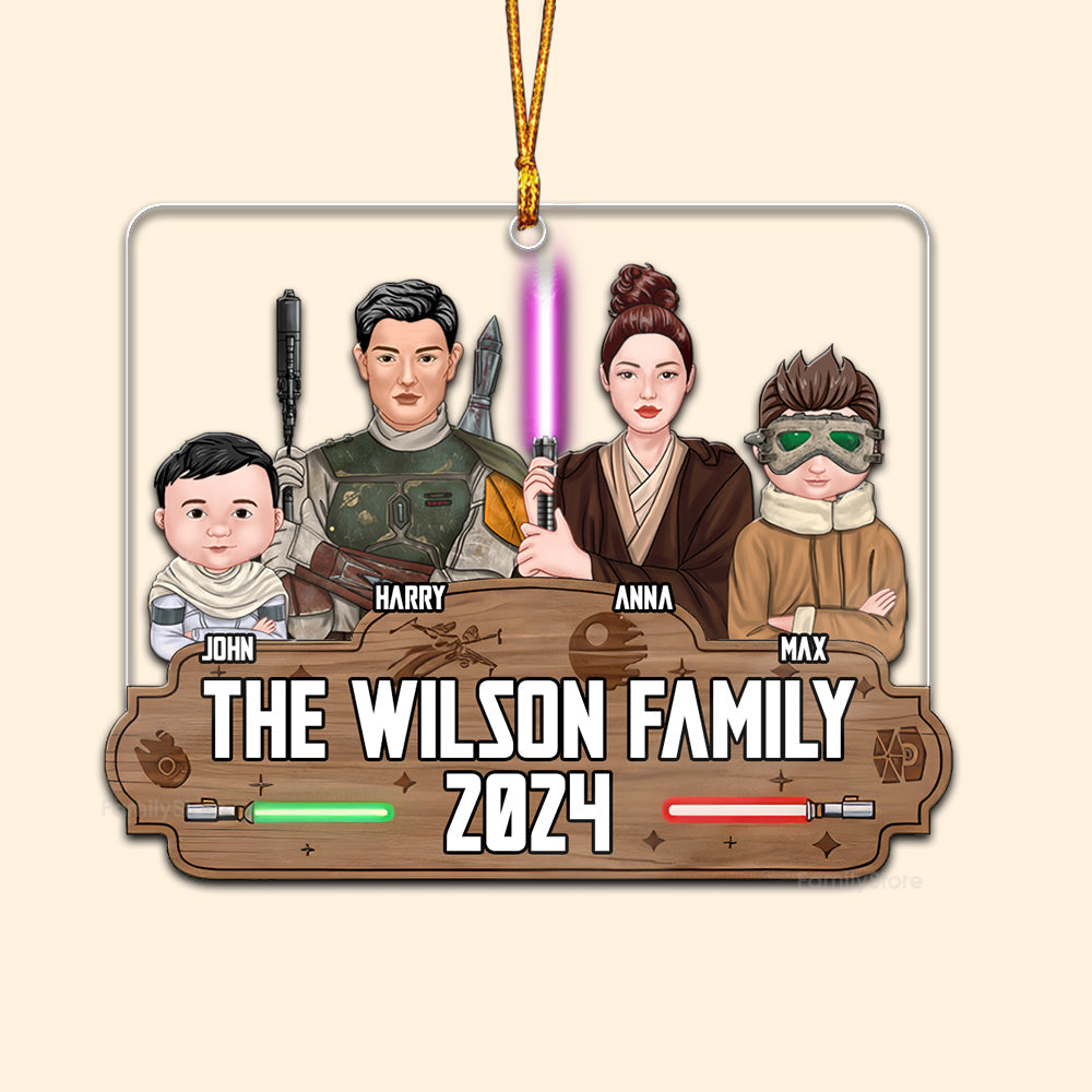 Personalized Acrylic Family Ornament Custom Names Gift for Holiday