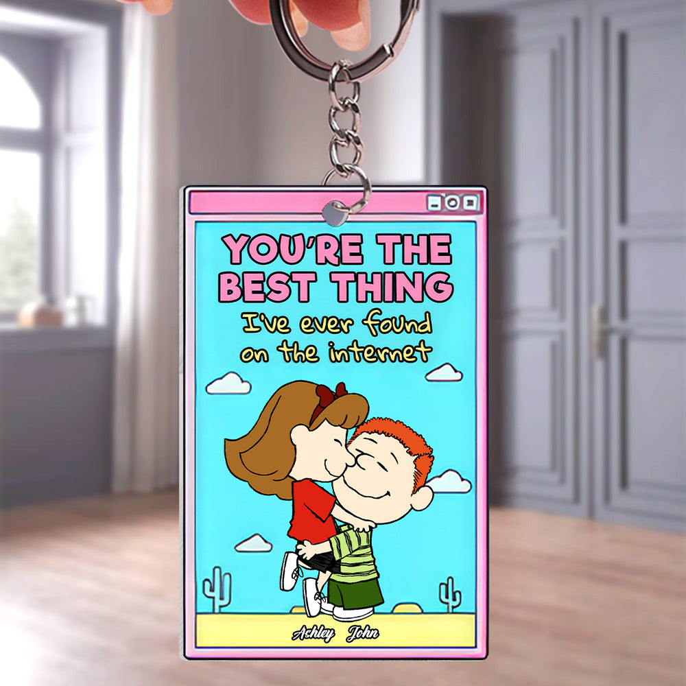 Personalized Acrylic Keychain for Couples Custom Names Gift