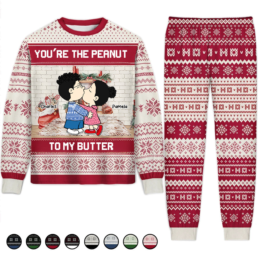 Personalized Unisex Pajama Set You're The Peanut To My Butter Gift for Couple Anniversary