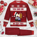Personalized Unisex Pajamas Set Custom Names Couples Gift for Christmas