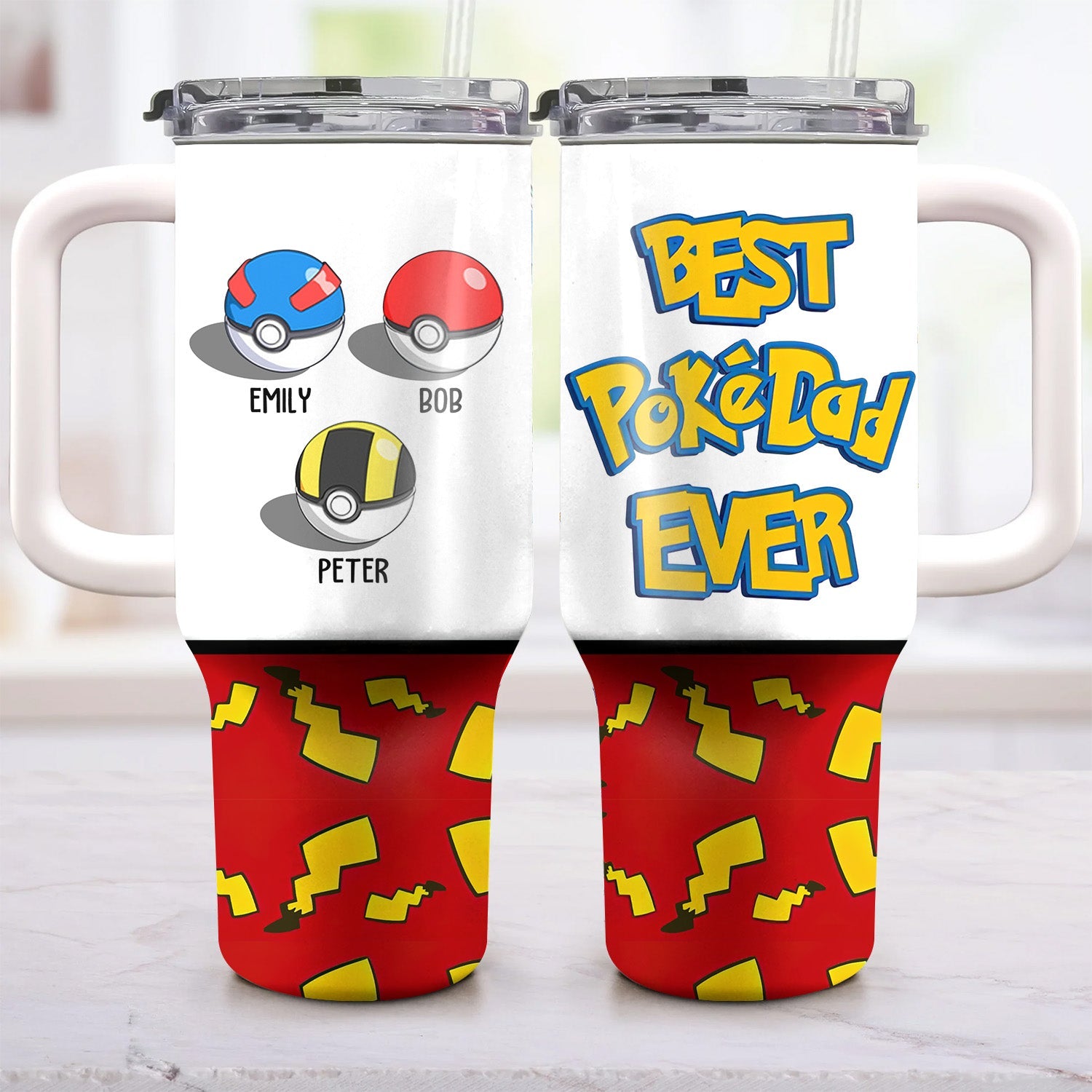 Personalized 40oz Tumbler Cup with Straw for Dad | Father's Day Gift