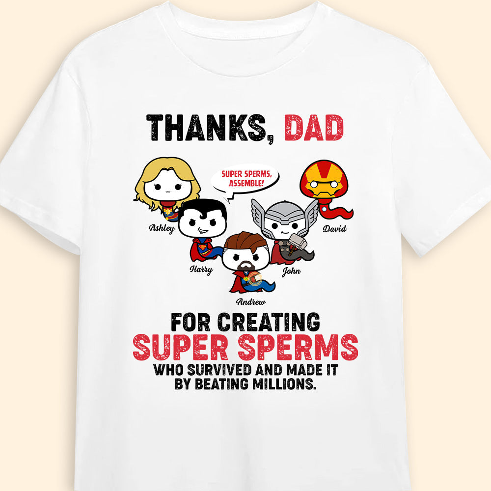 Personalized Superheroes T-Shirt Gift for Dad | Father's Day Apparel