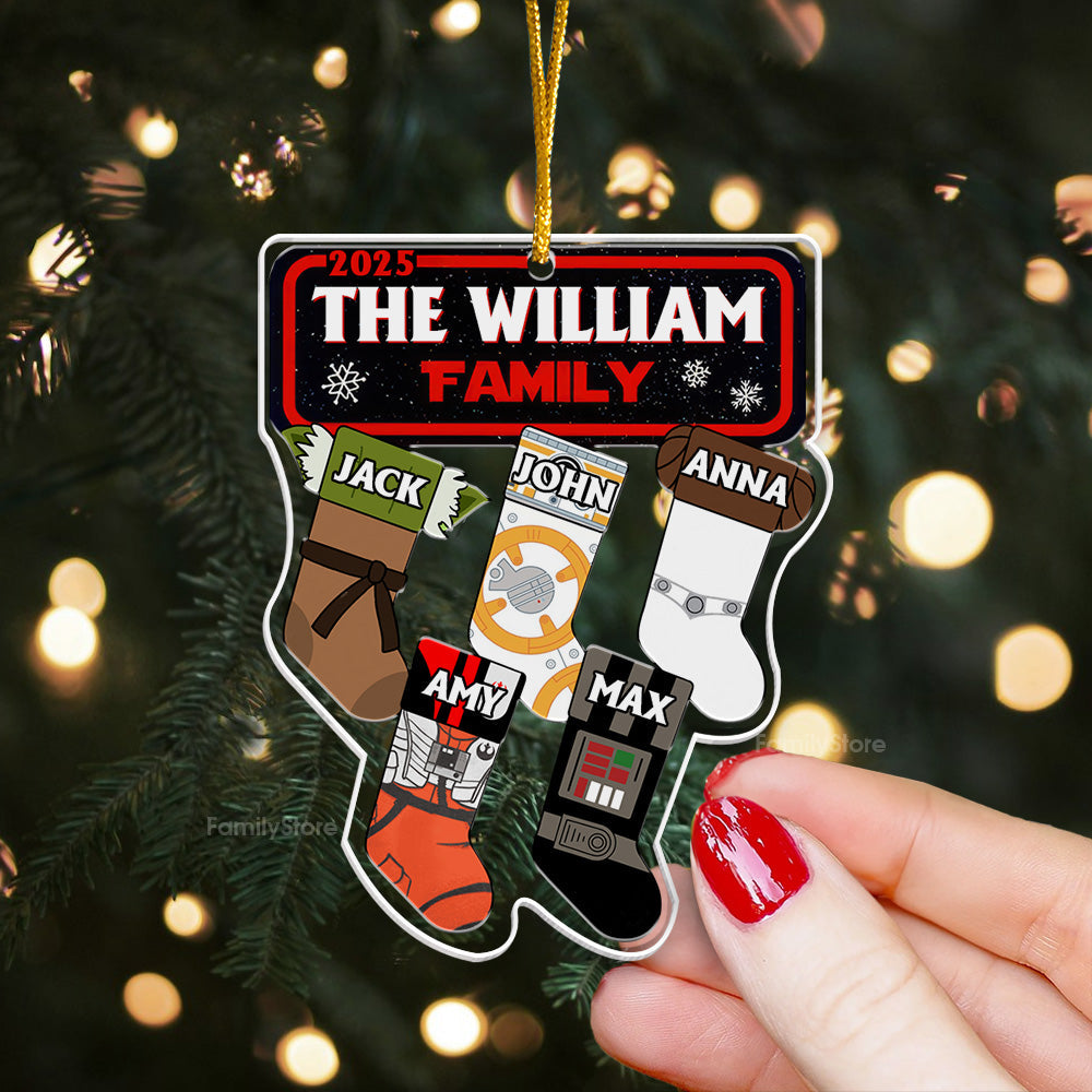 Personalized Star Wars Family Socks Acrylic Ornament Gift