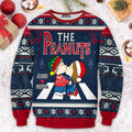 Personalized Peanuts Couple Ugly Sweater Custom Names Gift for Anniversary