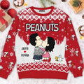 Personalized Peanuts Ugly Sweater Custom Name Gift for Couple