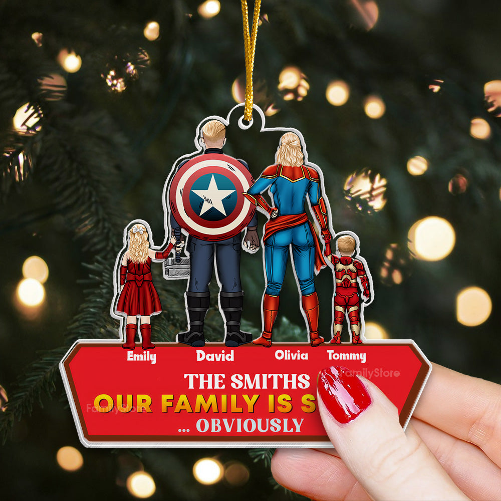 Personalized Super Hero Acrylic Ornament Family Gift
