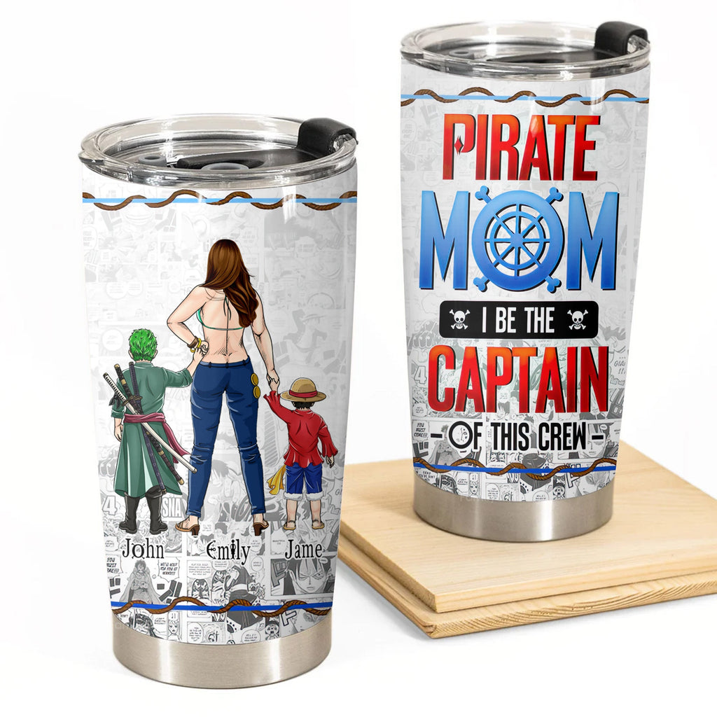 Personalized Pirate Mom Stainless Steel Tumbler - Unique Mother's Day Gift