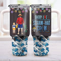 Personalized 40oz Tumbler Cup with Straw for Dad - Father's Day Gift