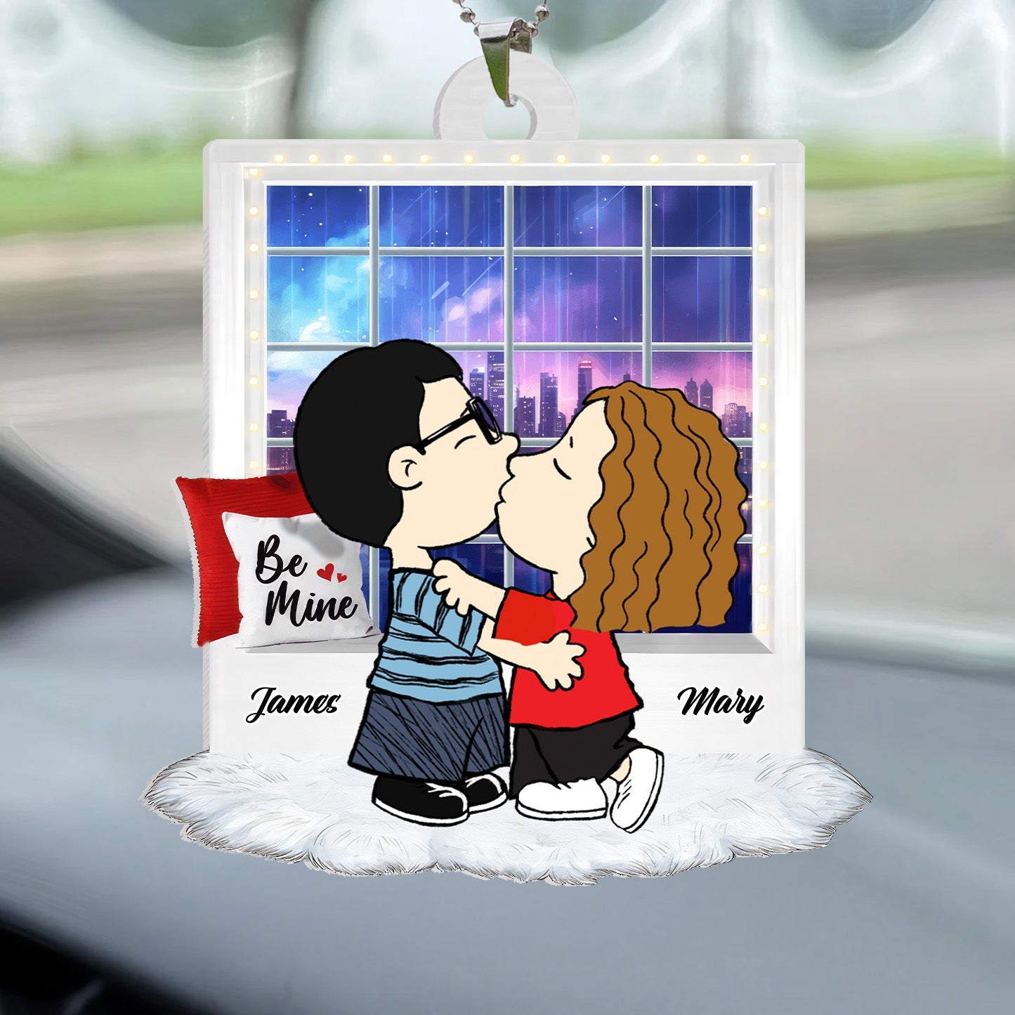 Personalized Acrylic Car Ornament Peanut Couples Gift for Couple