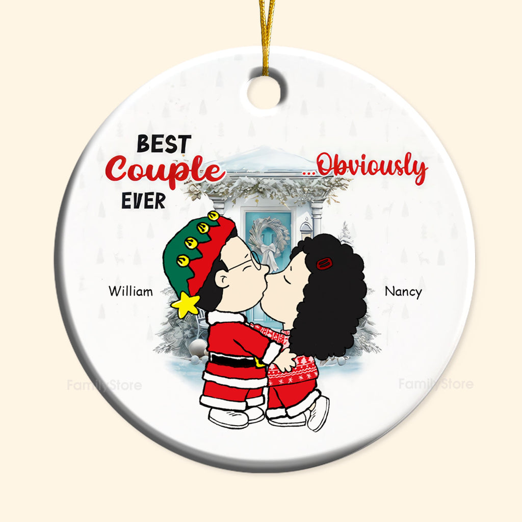 Personalized Ceramic Ornament Best Couple Ever Gift for Husband and Wife