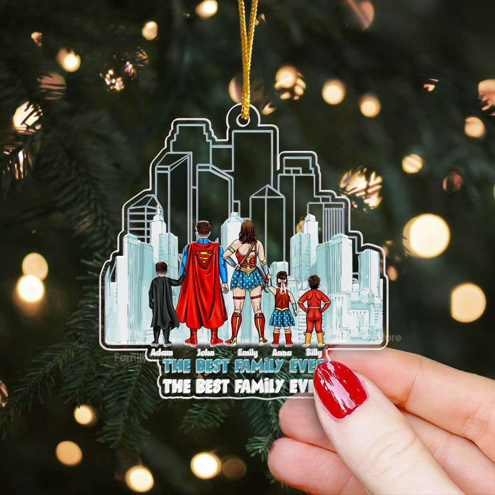 Personalized Superhero Family Acrylic Ornament Gift