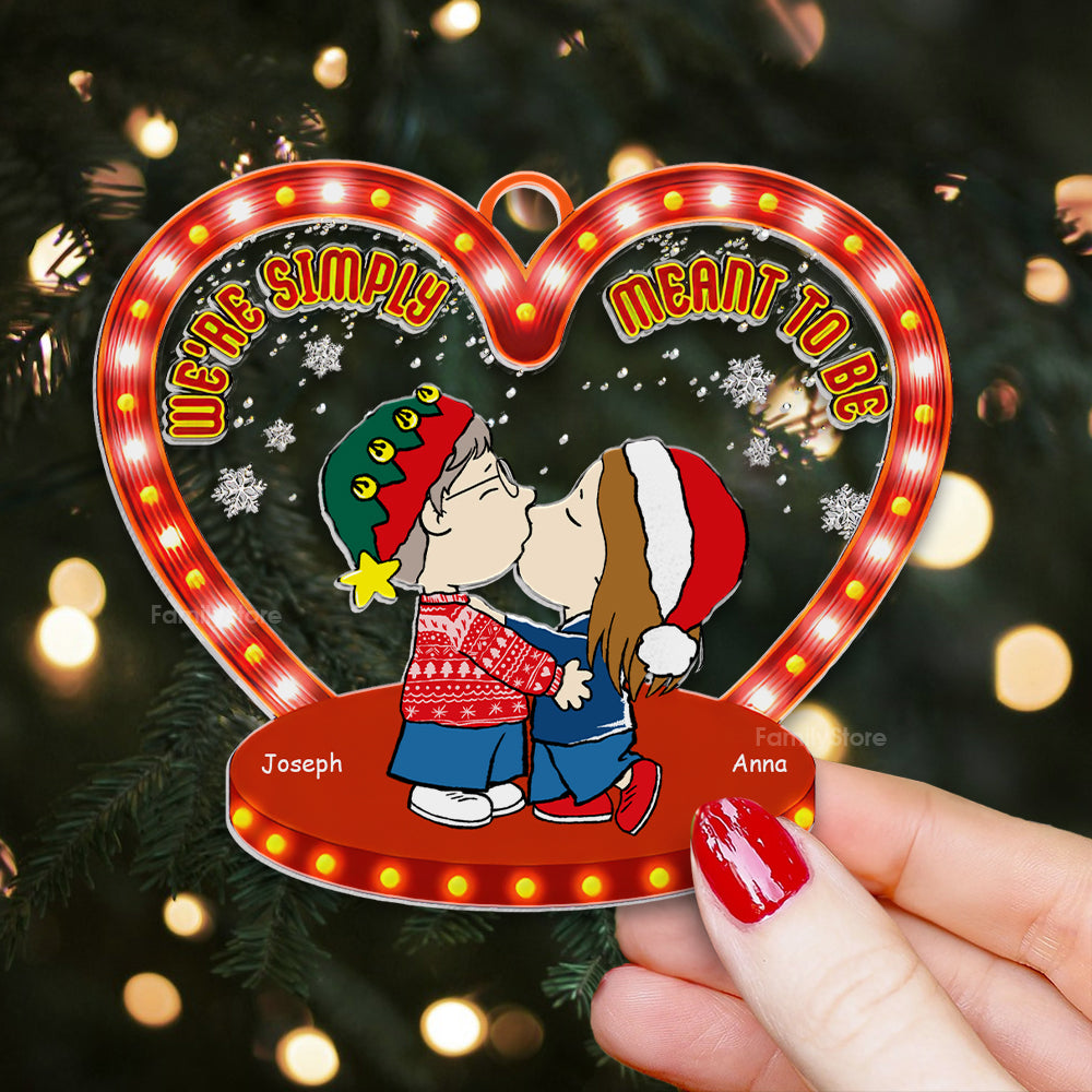 Personalized Acrylic Christmas Ornament Couple Gift - Heart Shape