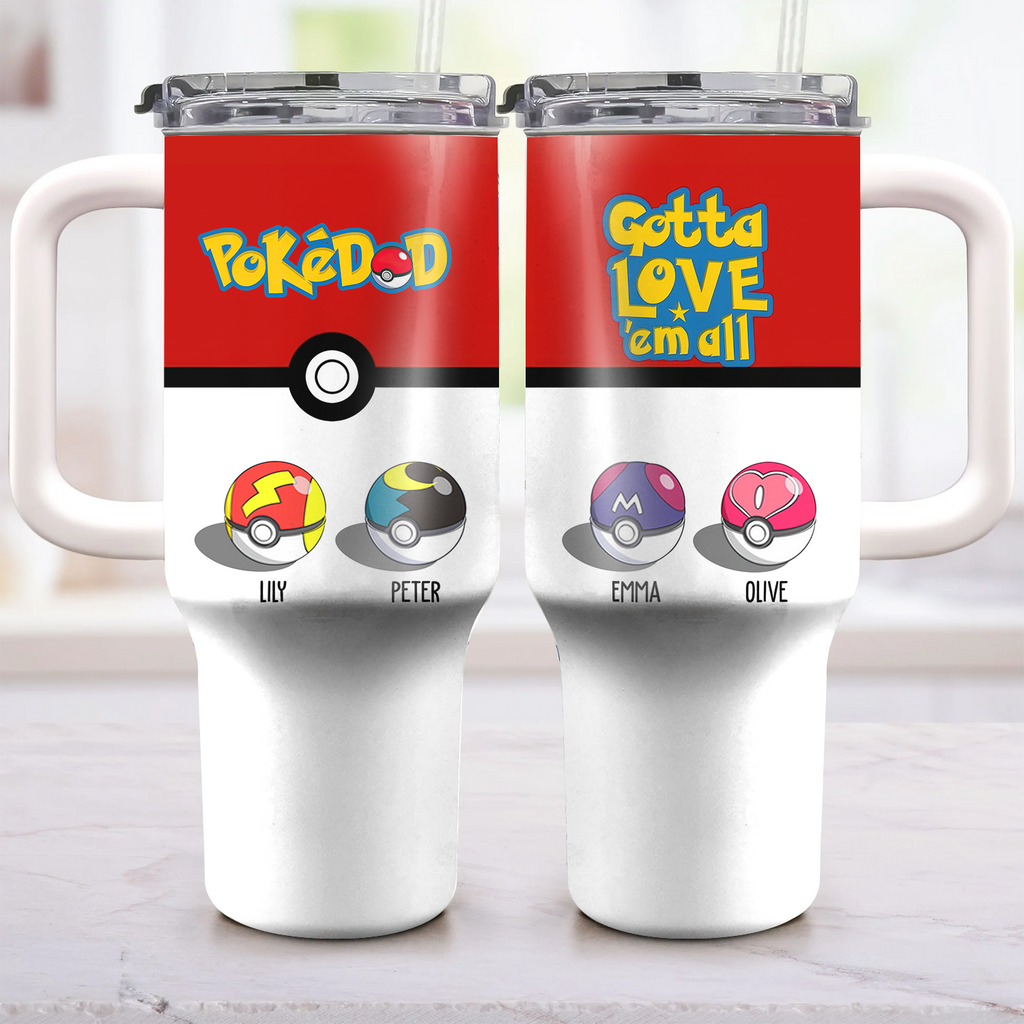 Personalized 40oz Tumbler Pokedad Gift for Dad Father's Day