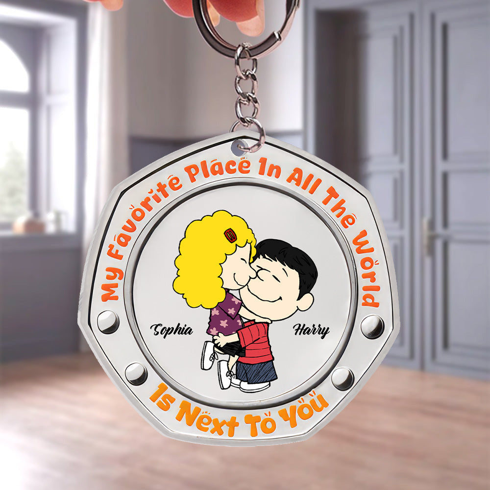Personalized Acrylic Keychain My Favorite Place Gift for Couple