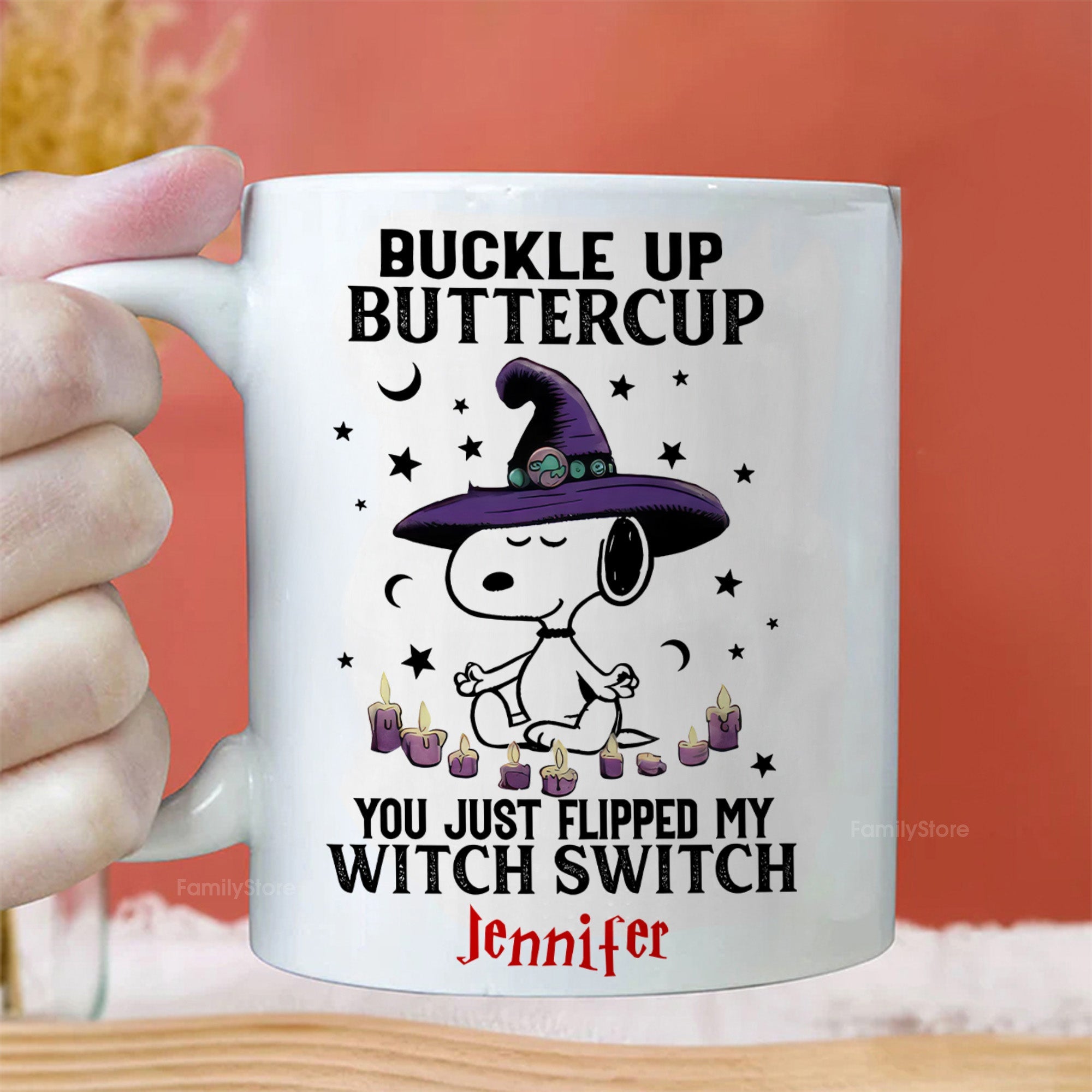 Personalized Halloween Mug Buckle Up Buttercup Gift for Family