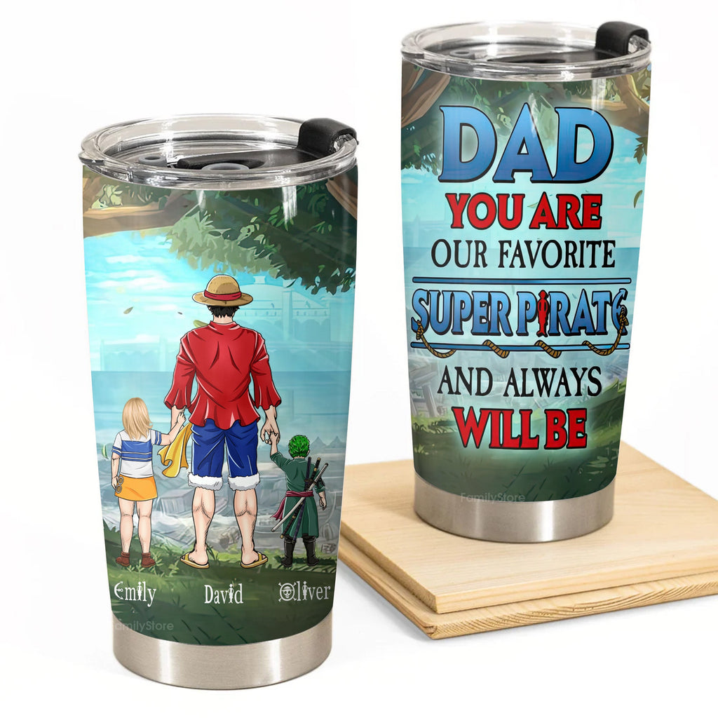 Personalized Stainless Steel Tumbler for Dad - Super Pirate Gift