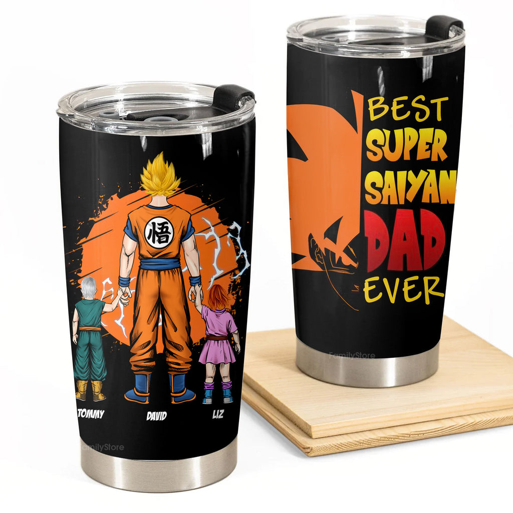 Personalized Super Dad Ever Tumbler Custom Name Gift for Him