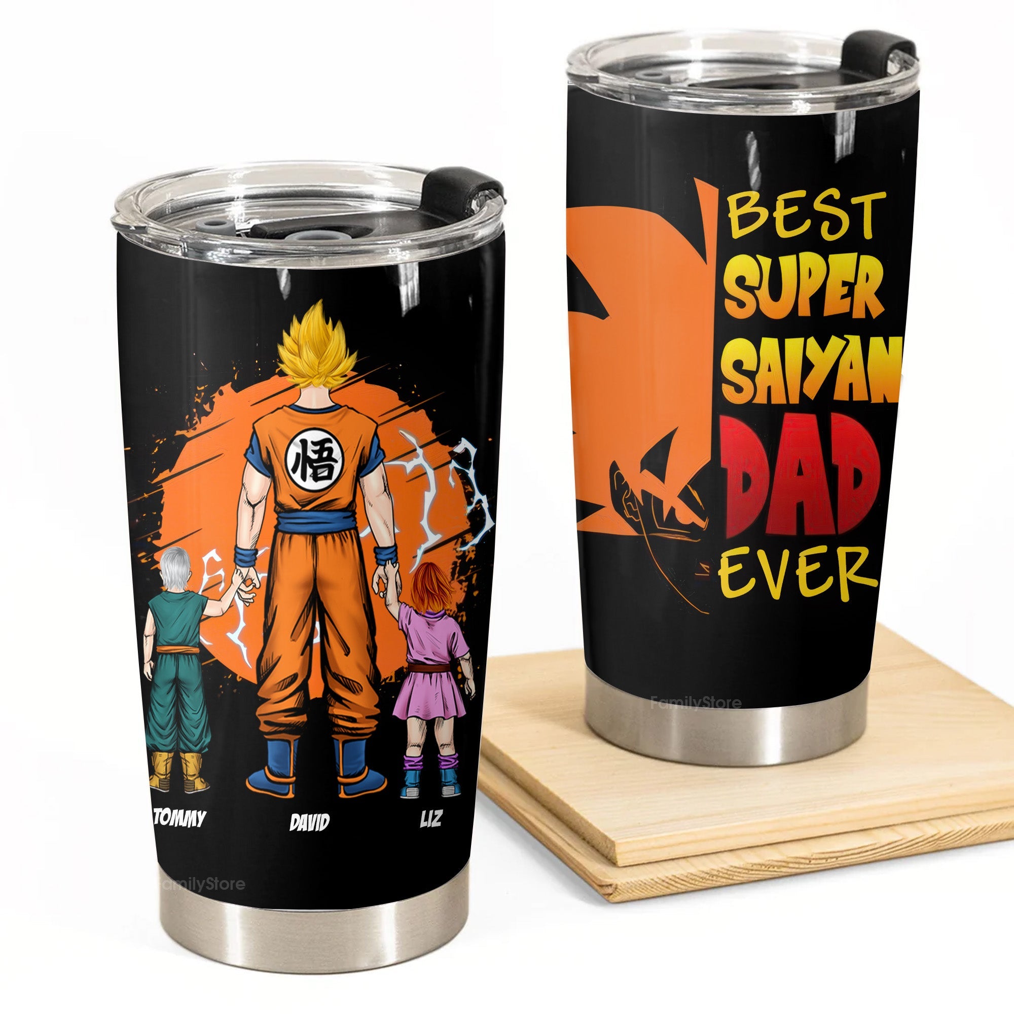 Personalized Super Dad Ever Tumbler Custom Name Gift for Him