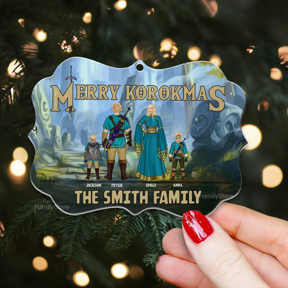 Personalized Zelda Holiday Ornament Custom Family Name Gift