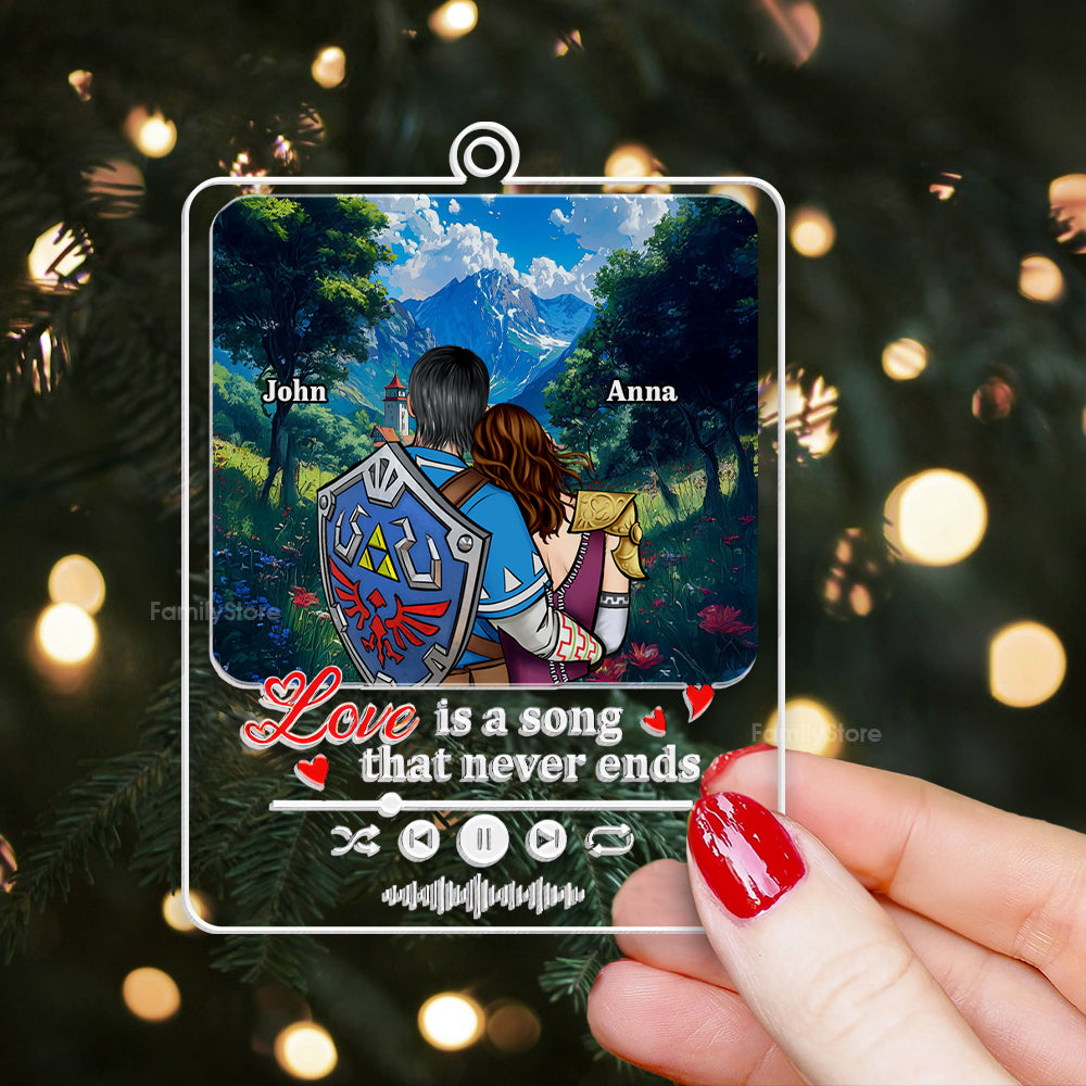 Personalized Acrylic Ornament Love is a Song Gift for Couples