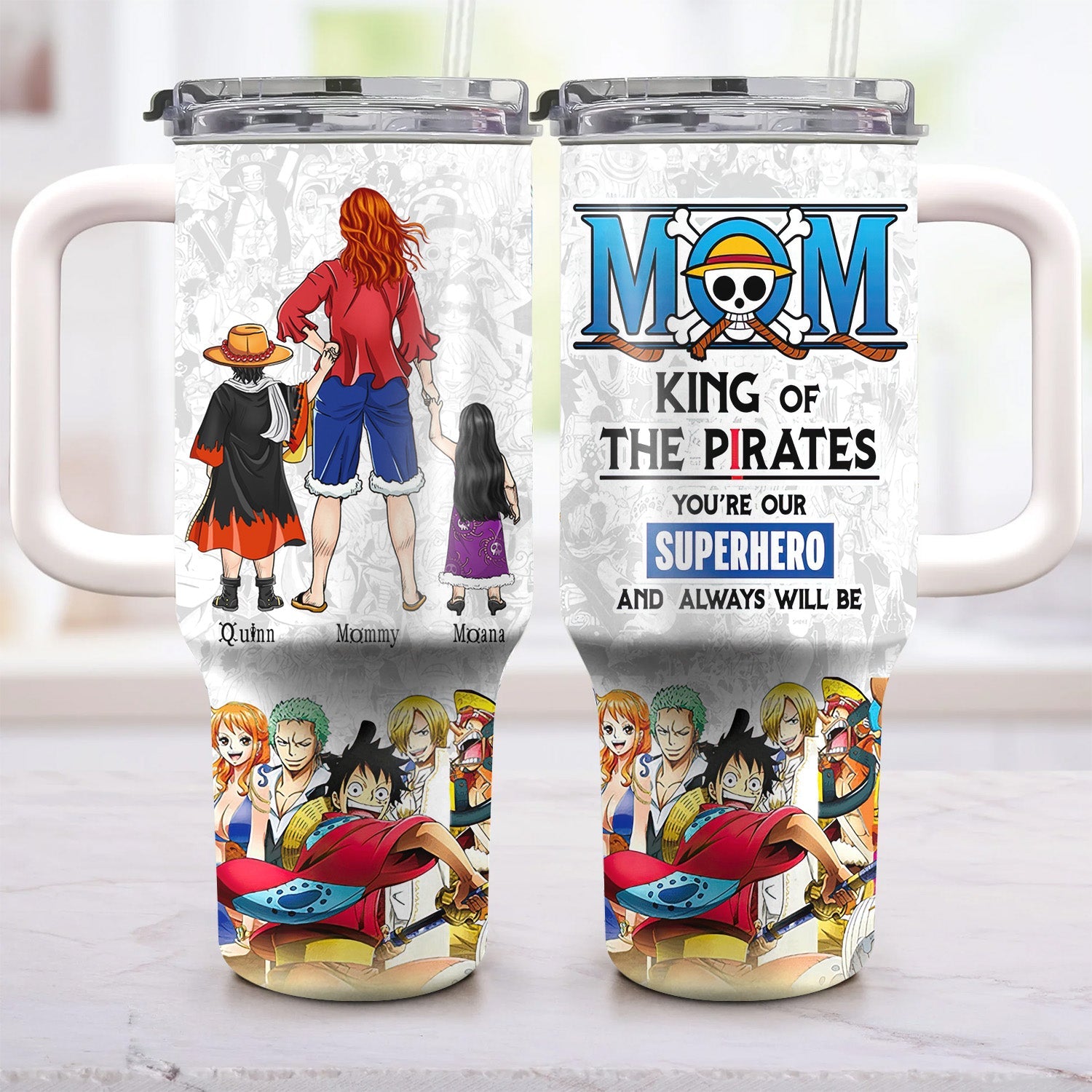 Personalized 40oz Tumbler Cup with Straw for Mom | Mother's Day Gift