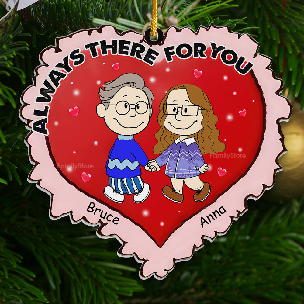 Personalized Acrylic Ornament Heart for Couple Christmas Gift