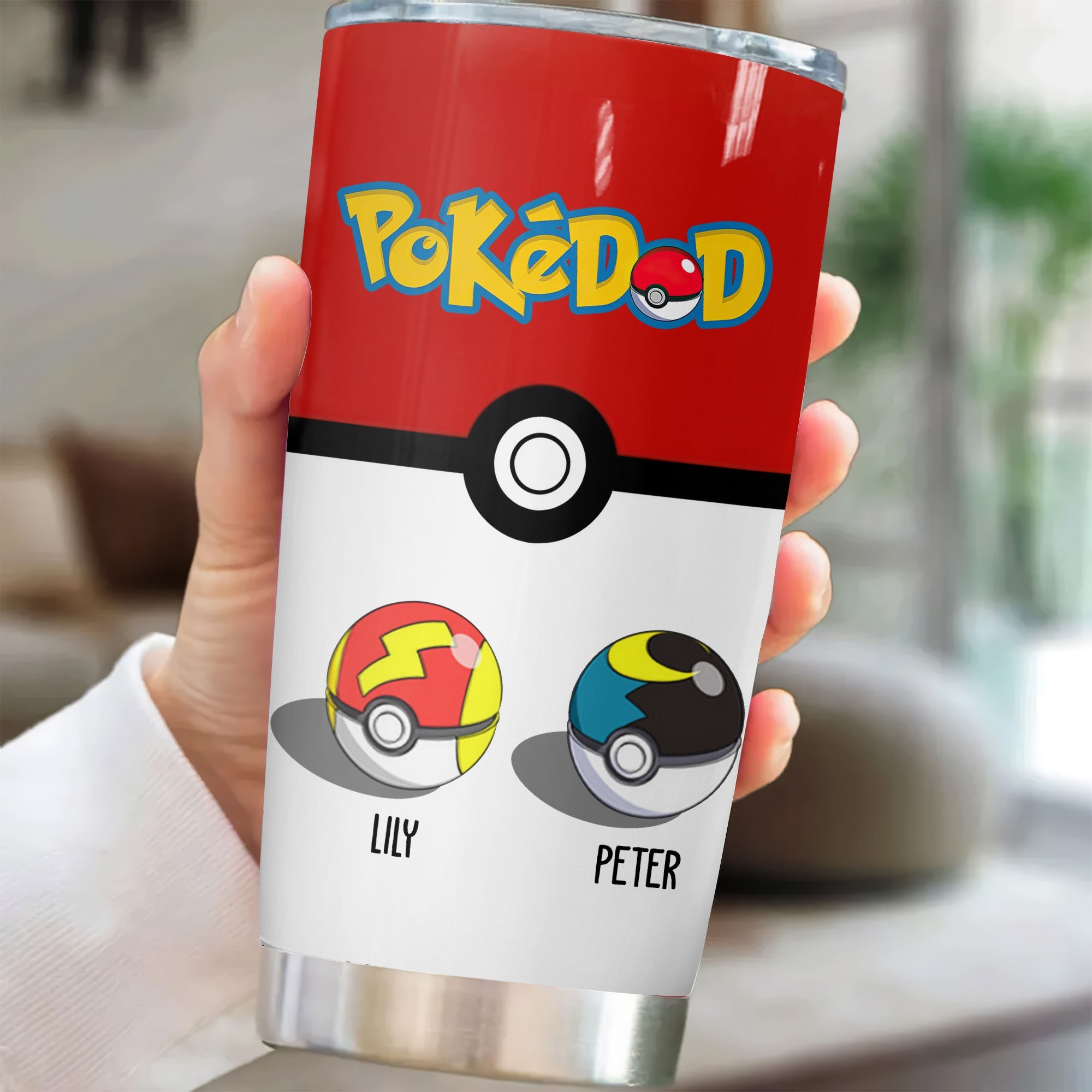 Personalized Pokemon Best Pokedad Tumbler Gift for Dad - 20oz, 30oz, 40oz