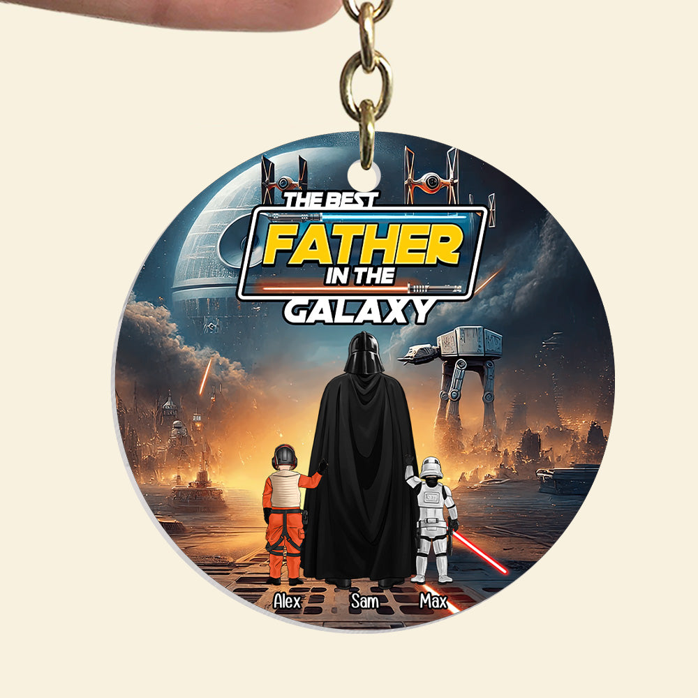 Personalized Acrylic Keychain Best Father in the Galaxy Gift for Dad
