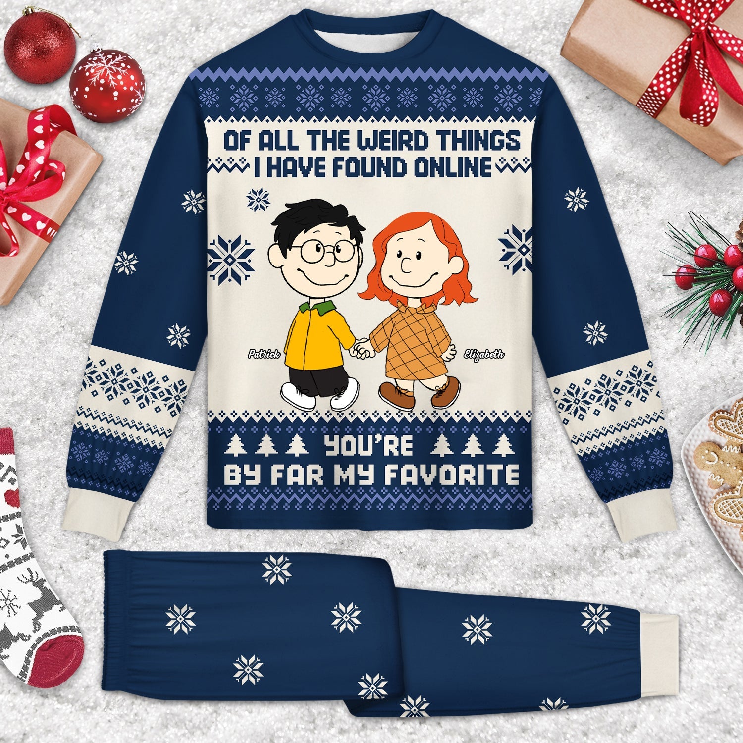 Personalized Unisex Pajamas Set Gift for Couple | Anniversary, Valentine's Day