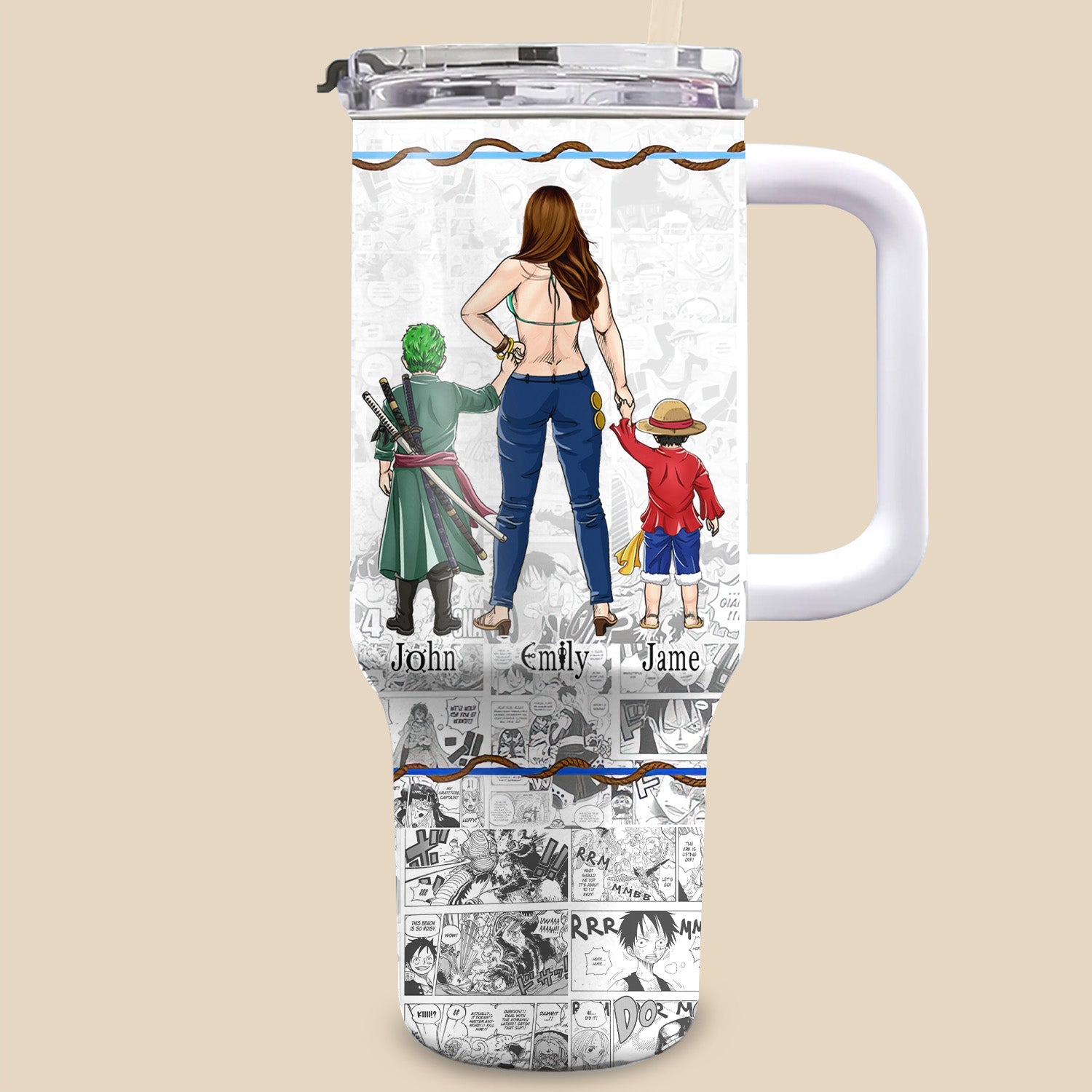 Personalized 40oz Tumbler Cup for Mom - Pirate Themed Gift