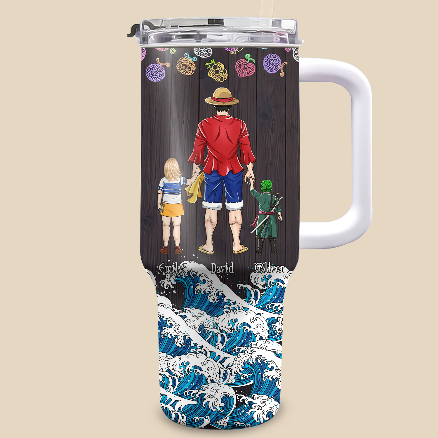 Personalized 40oz Tumbler Cup with Straw for Dad - Father's Day Gift