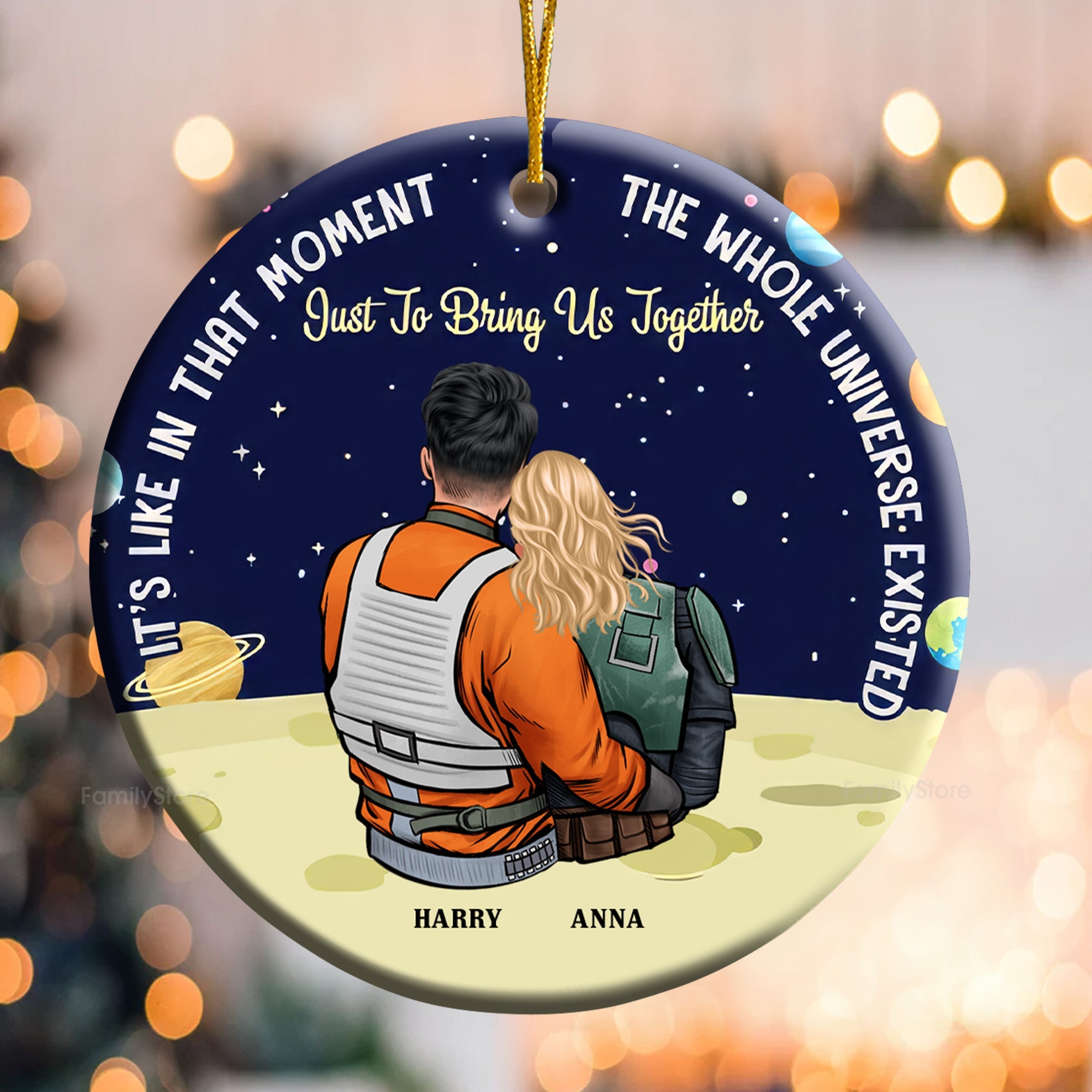 Personalized Ceramic Ornament for Couple with Custom Names - Unique Gift for Anniversaries & Valentine's Day