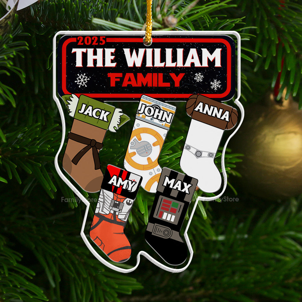 Personalized Star Wars Family Socks Acrylic Ornament Gift