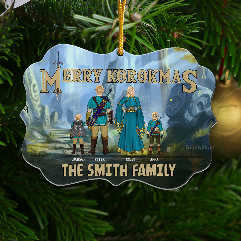 Personalized Zelda Holiday Ornament Custom Family Name Gift