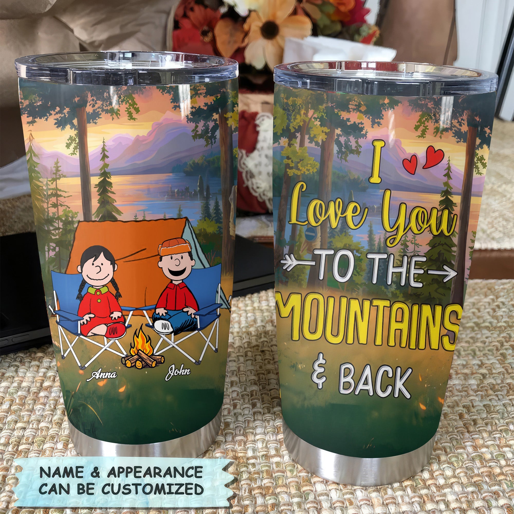 Personalized Camping Tumbler Gift for Couple | Custom Design