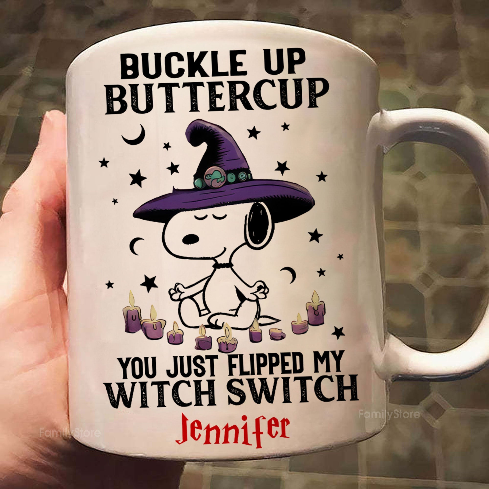 Personalized Halloween Mug Buckle Up Buttercup Gift for Family