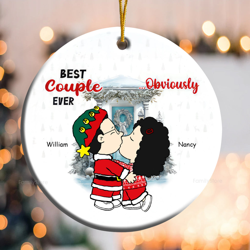 Personalized Ceramic Ornament Best Couple Ever Gift for Husband and Wife