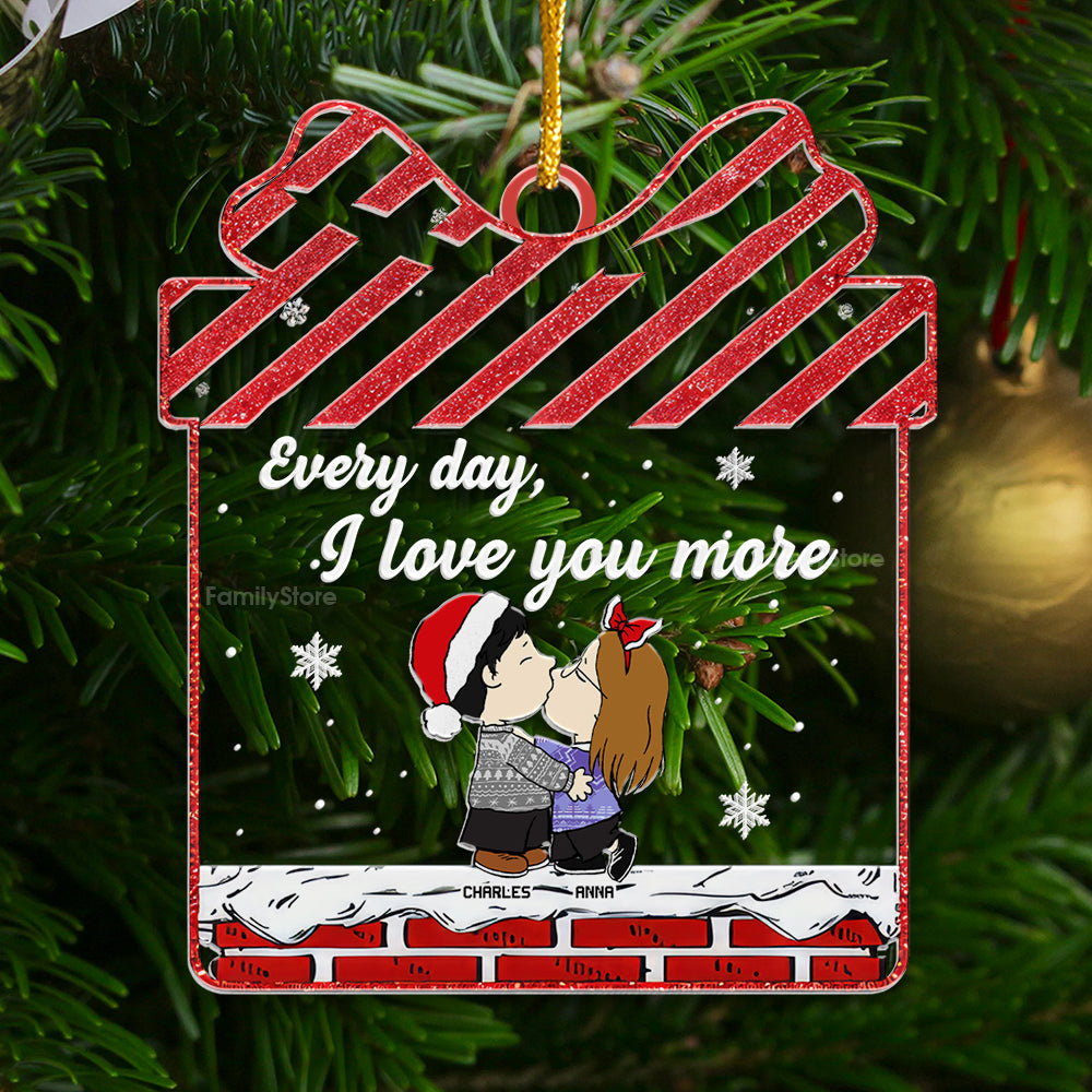 Personalized Acrylic Ornament Every Day I Love You More Gift for Couples Anniversary