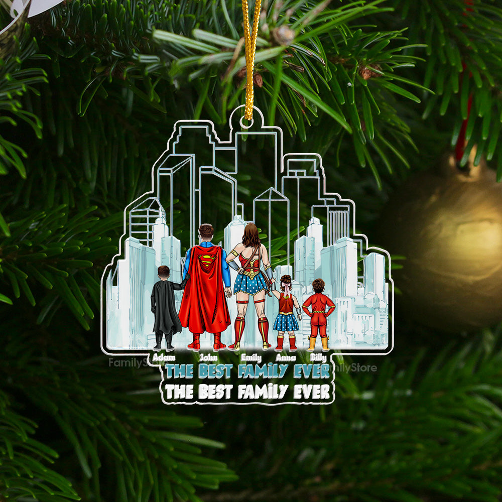 Personalized Superhero Family Acrylic Ornament Gift
