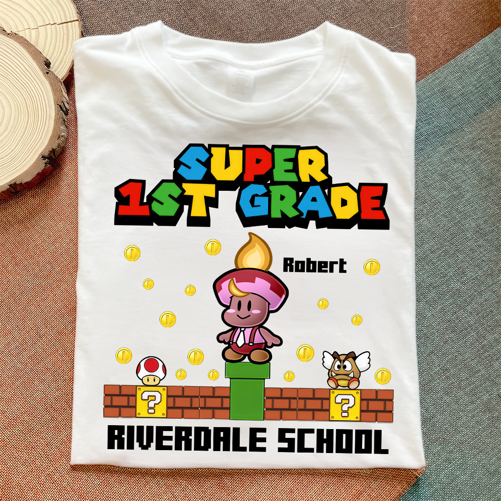 Personalized Super Kid Back To School Shirt Custom Name Gift for Kids
