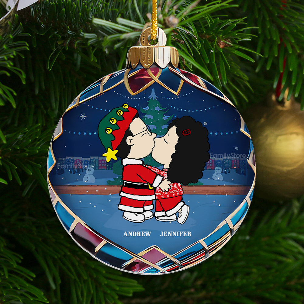 Personalized Acrylic Christmas Ornament for Couples | Custom Name Gift