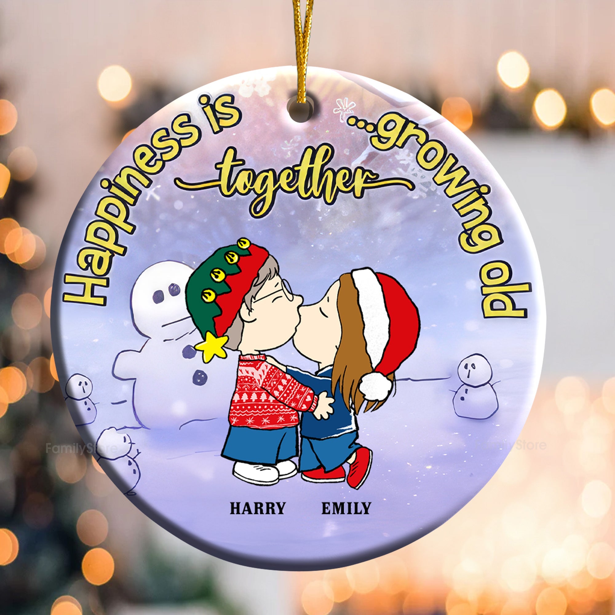 Personalized Ceramic Ornament Growing Old Together Gift for Couple