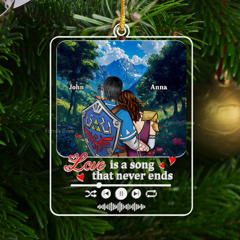Personalized Acrylic Ornament Love is a Song Gift for Couples