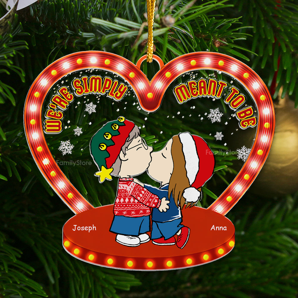 Personalized Acrylic Christmas Ornament Couple Gift - Heart Shape