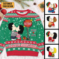 Personalized Peanuts Christmas Ugly Sweater for Couple Gift