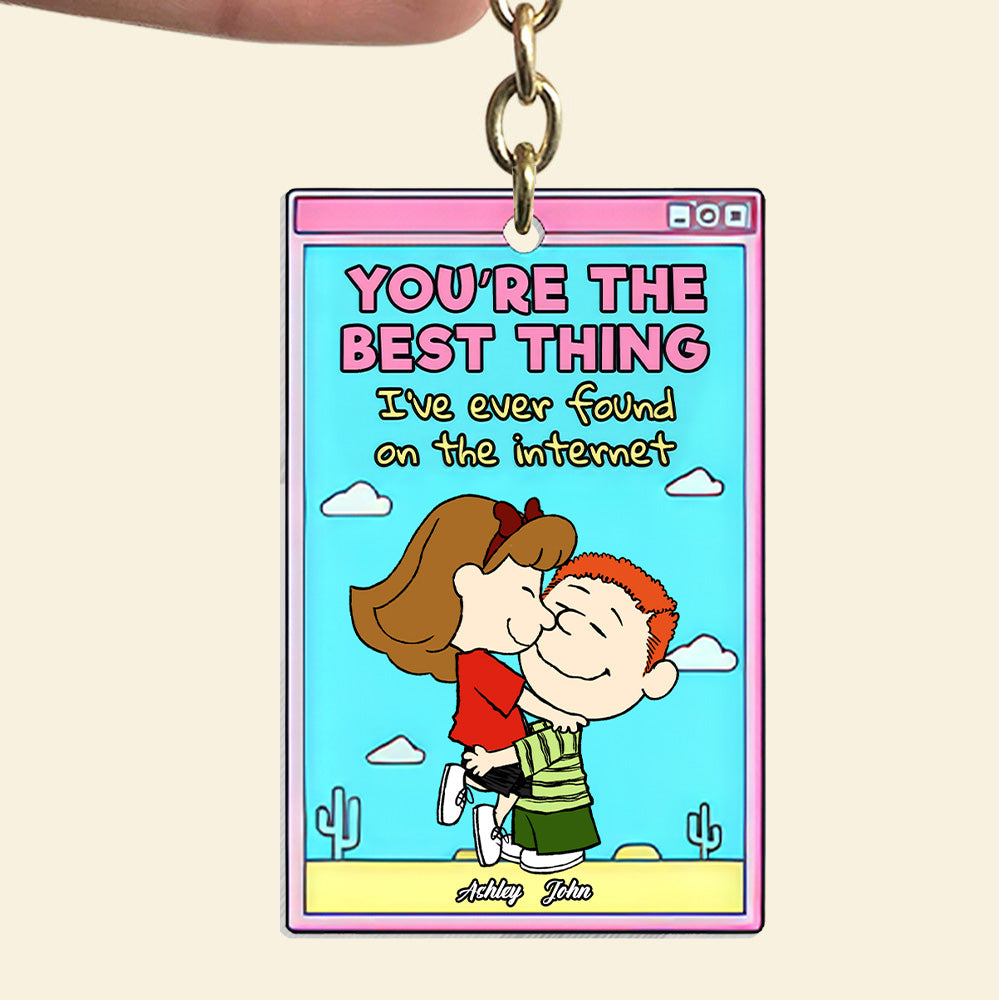 Personalized Acrylic Keychain for Couples Custom Names Gift